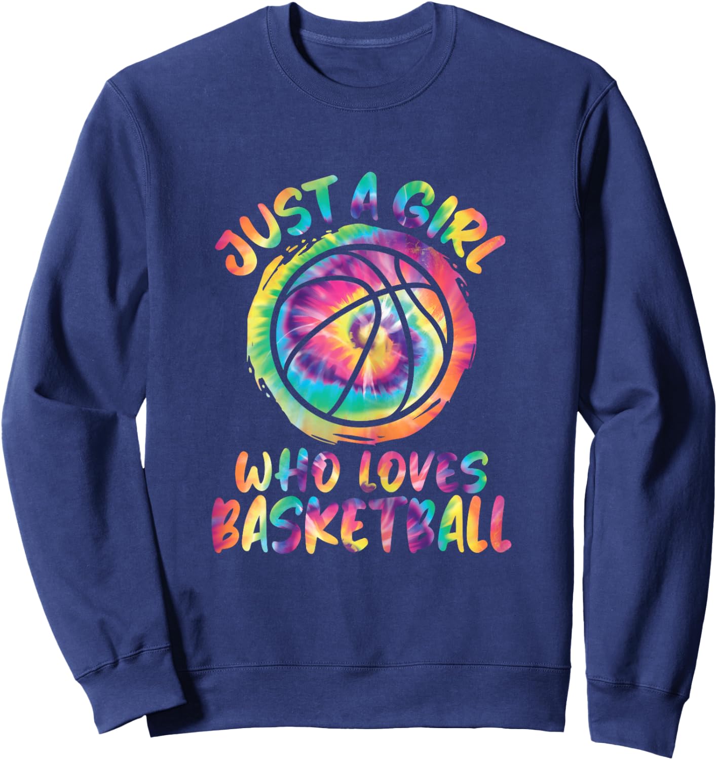 Just A Girl Who Loves Basketball Girls Basketball Player Sweatshirt - Sweatshirt | Navy