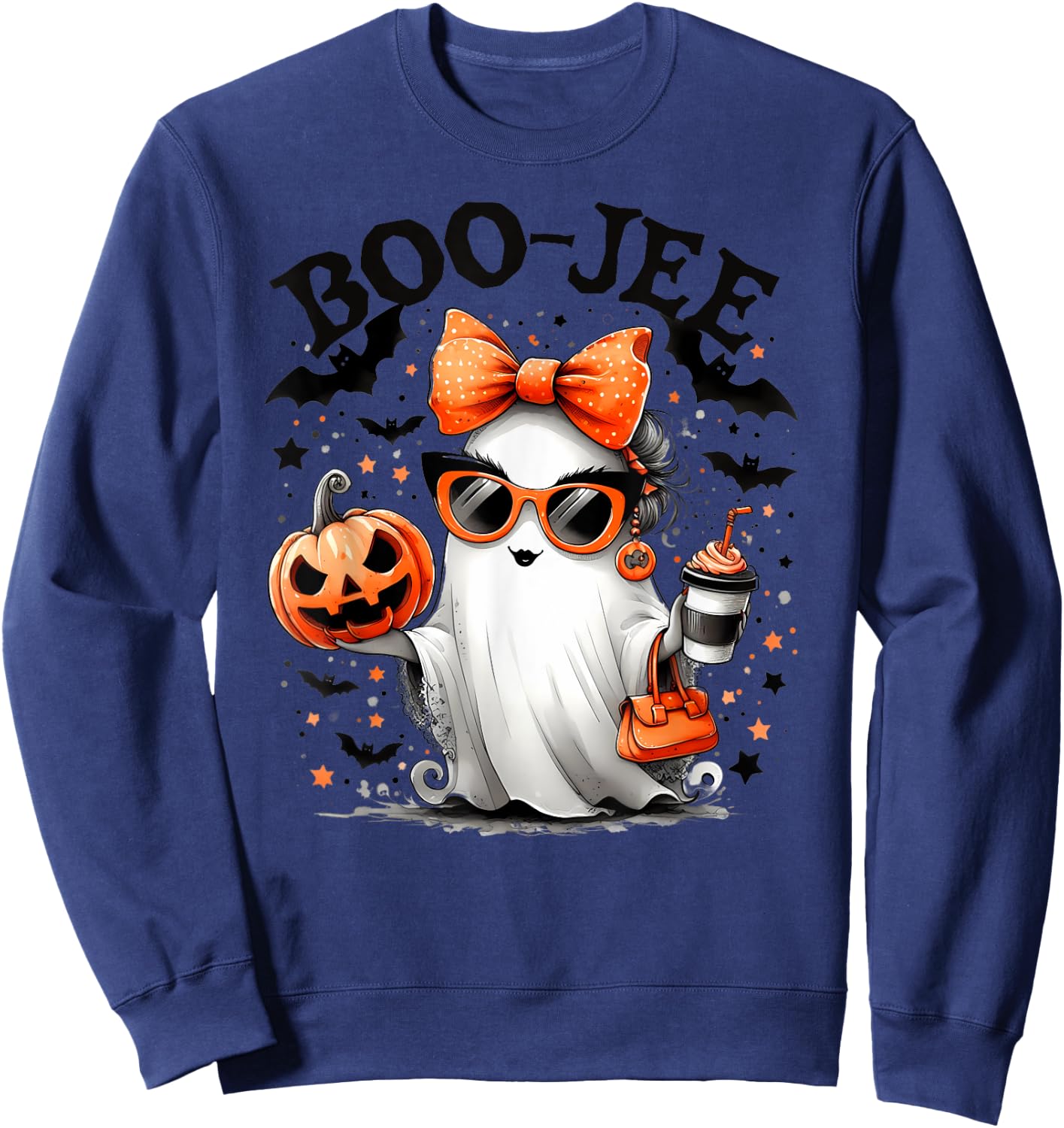 Halloween Trick or Treat BOO-GEE Ghost And Pumpkin Sweatshirt - Sweatshirt | Navy