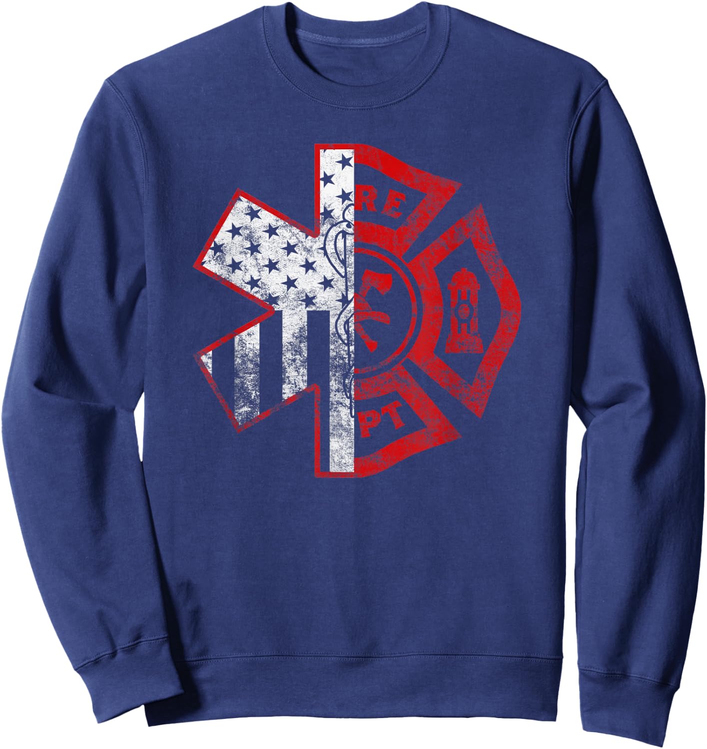 Emergency Medical Services EMS EMT EMR Firefighter Paramedic Sweatshirt - Sweatshirt | Navy
