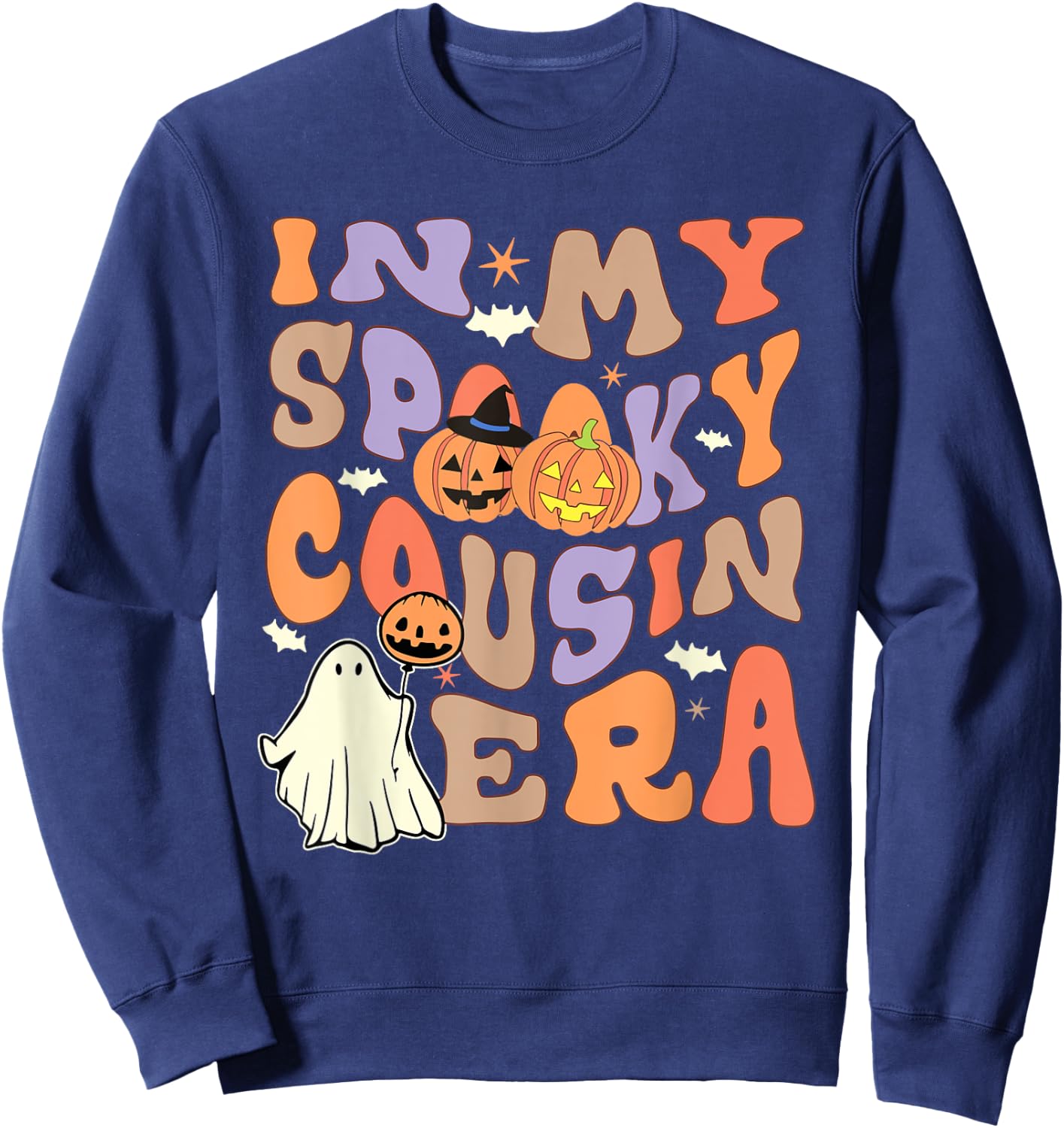 In My Spooky Cousin Era Spooky Ghost Family Matching Sweatshirt - Sweatshirt | Navy