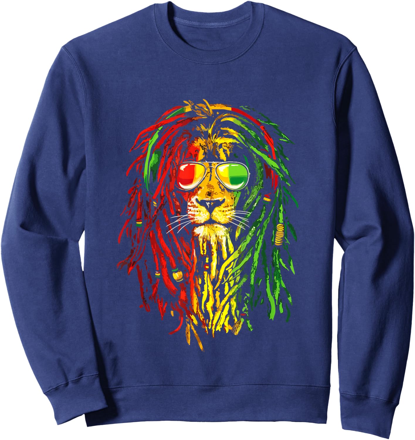 Reggae Music lovers , Jamaican royal lion Sweatshirt - Sweatshirt | Navy