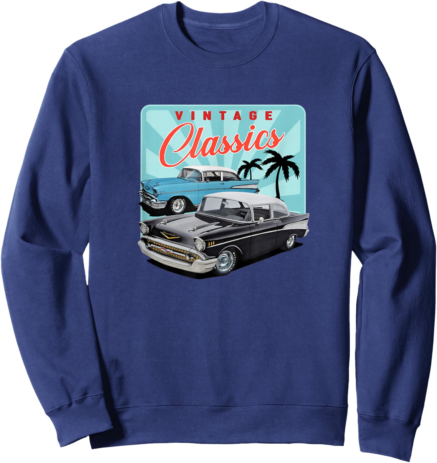 55 56 57 Chevys Truck bel air vintage cars Sweatshirt - Sweatshirt | Navy