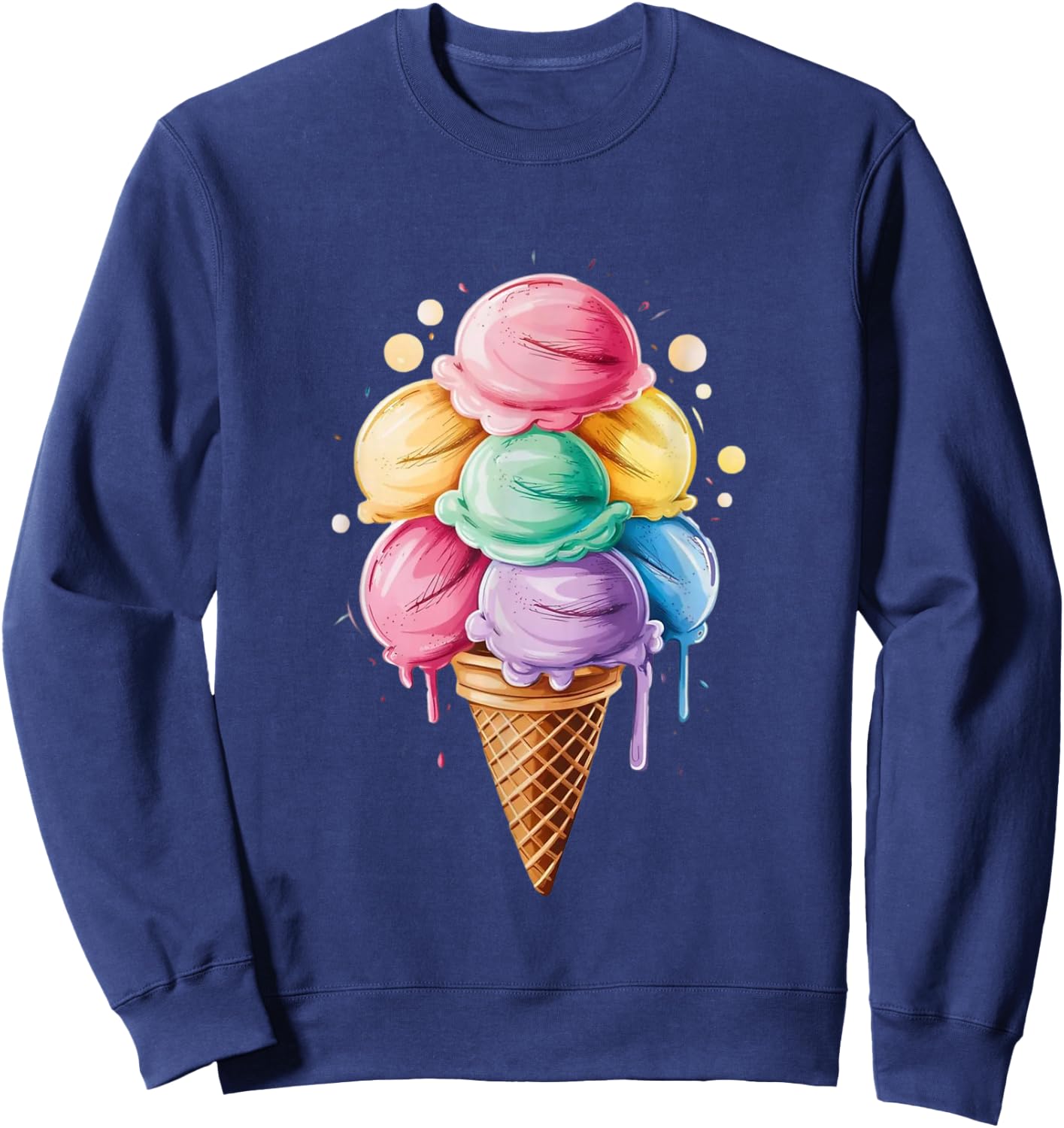 Ice Cream Gift Girls & Women - Ice Cream Cone Sweatshirt - Sweatshirt | Navy