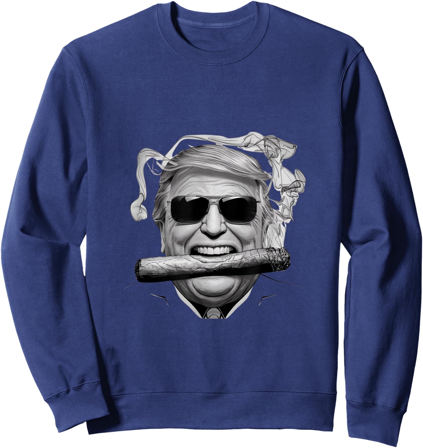 Motorcycle Trump Trump with a Cigar Victory X-Small Black Cartoon Sweatshirt - Sweatshirt | Navy