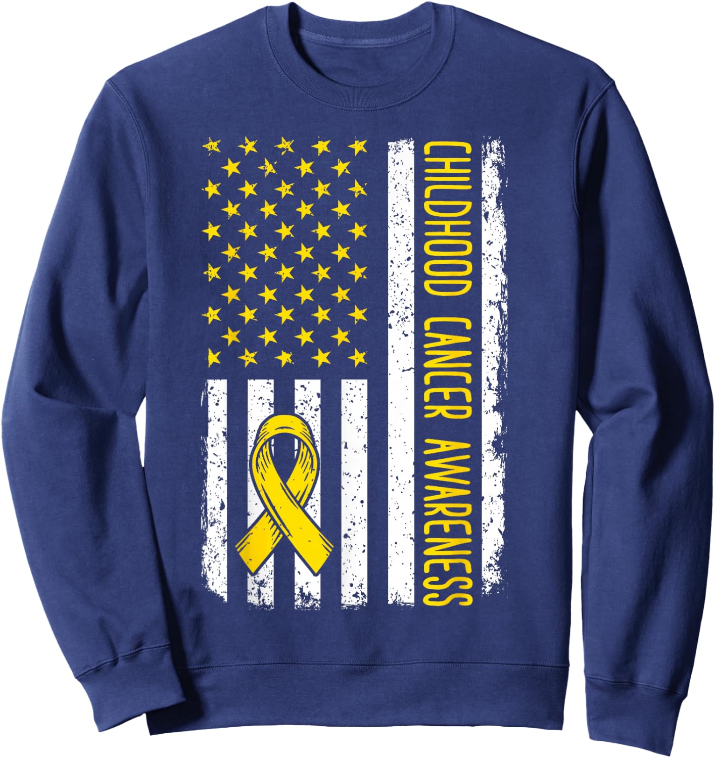 Childhood Cancer Awareness Shirt 2024 Childhood Cancer Sweatshirt - Sweatshirt | Navy