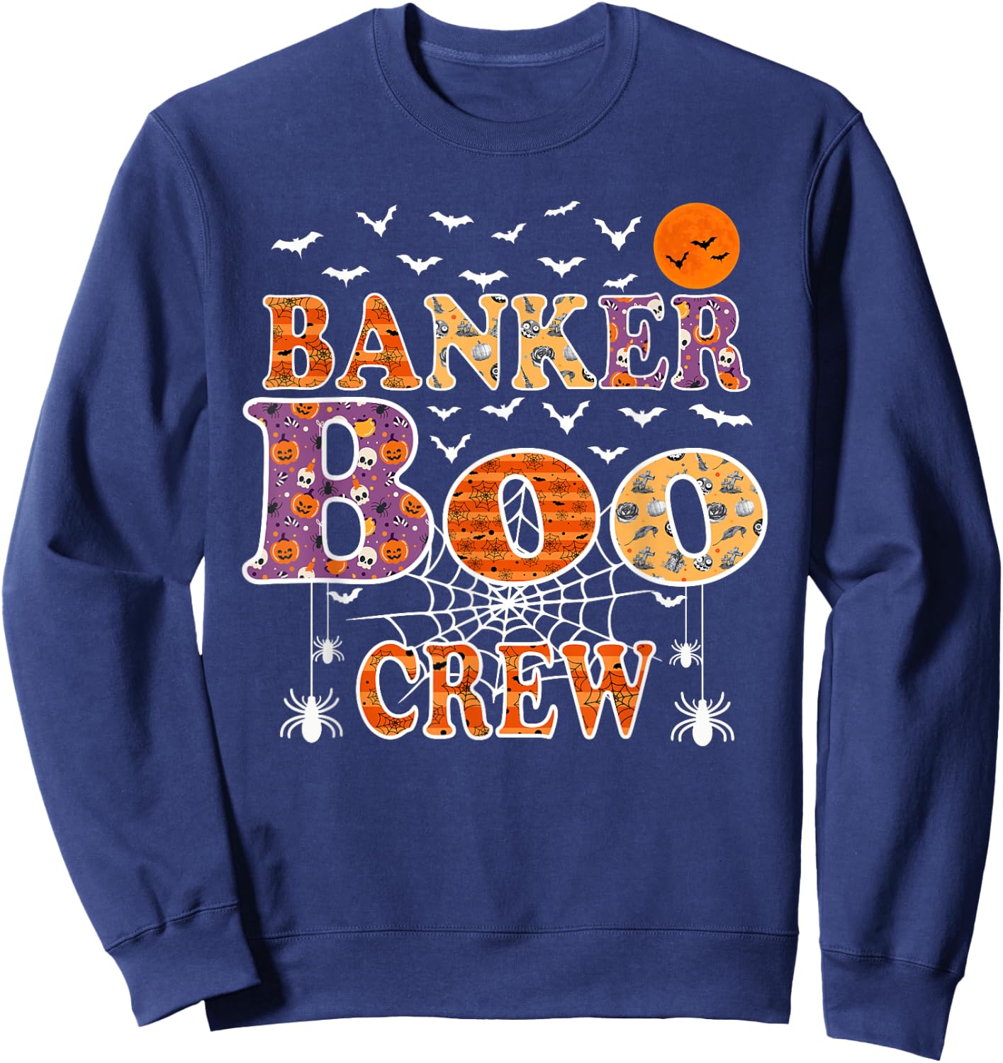 Banker Boo Crew Shirt Funny Halloween Costume Sweatshirt - Sweatshirt | Navy