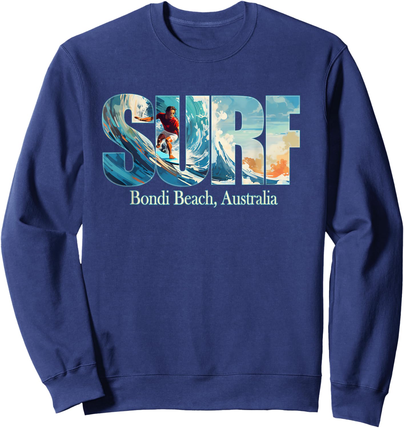 Bondi Beach, Australia Beach Surfing Sweatshirt - Sweatshirt | Navy