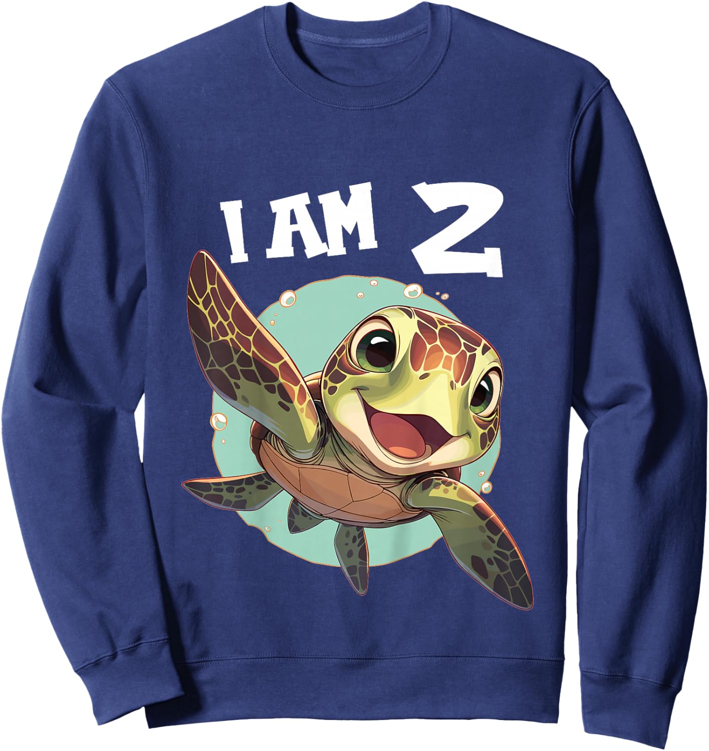 2 Years old 2 birthday Sea Turtles Boy Girl Sea Turtle Sweatshirt - Sweatshirt | Navy