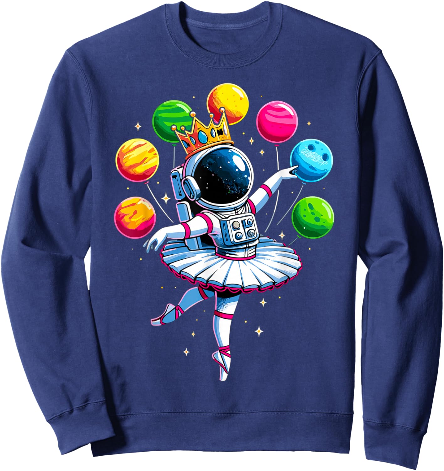 Ballerina Girl Space Astronaut Sweatshirt - Sweatshirt | Navy