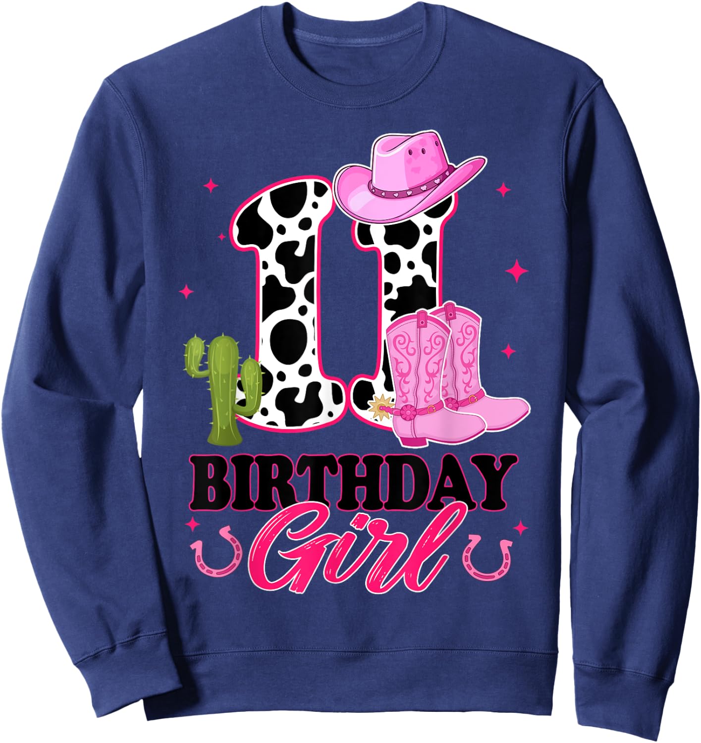 11th Birthday Girl Rodeo Western 11 Year Old Cowgirl Sweatshirt - Sweatshirt | Navy