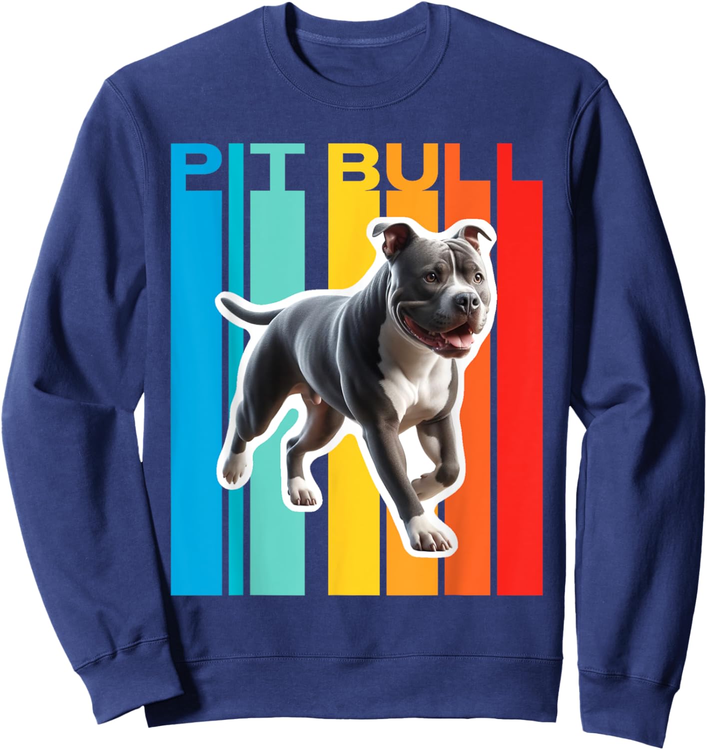 Colorful Pit Bull Sweatshirt - Sweatshirt | Navy