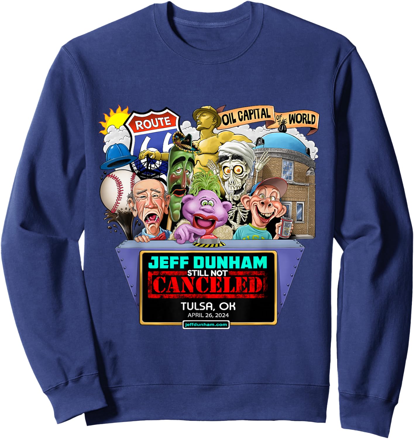 Jeff Dunham Tulsa, OK (2024) Sweatshirt - Sweatshirt | Navy