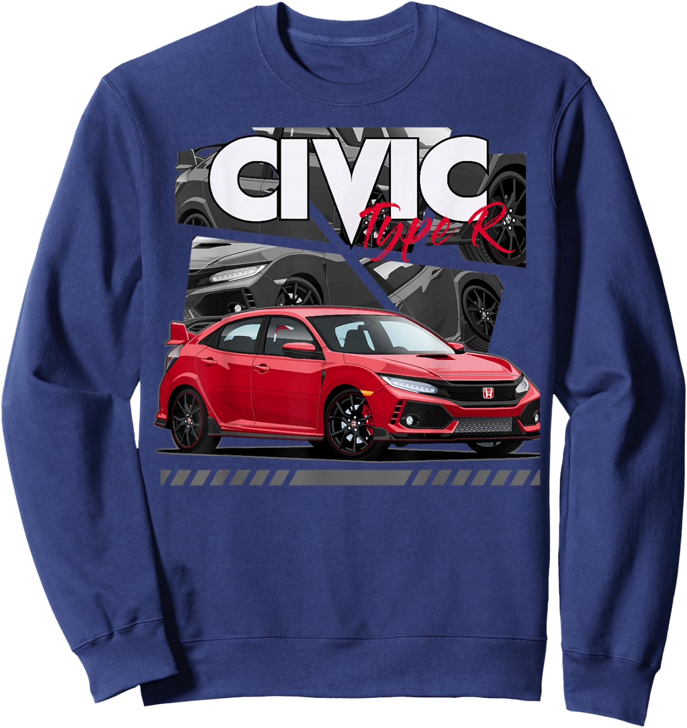 Civic Type R FK8 Japanese Car , Small, Black Sweatshirt - Sweatshirt | Navy