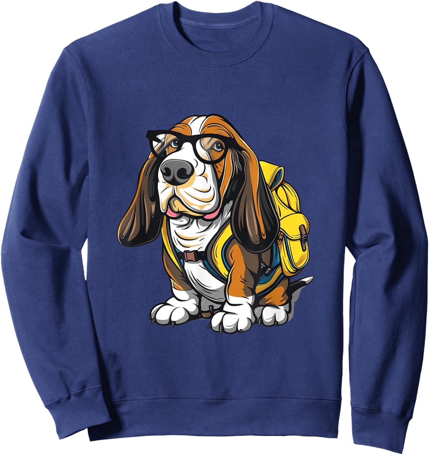 Bassett Hound Back To School Dog First Day Boys Girls Kids Sweatshirt - Sweatshirt | Navy