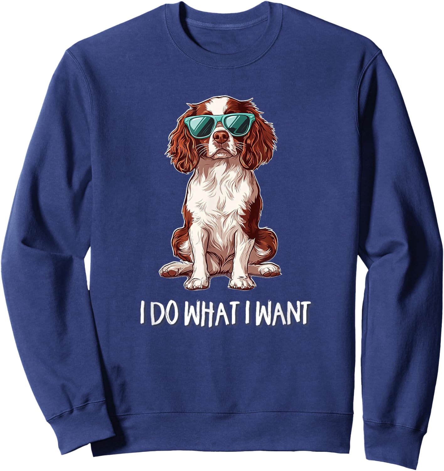 Funny Do What I Want Brittany Spaniel Lover Sweatshirt - Sweatshirt | Navy