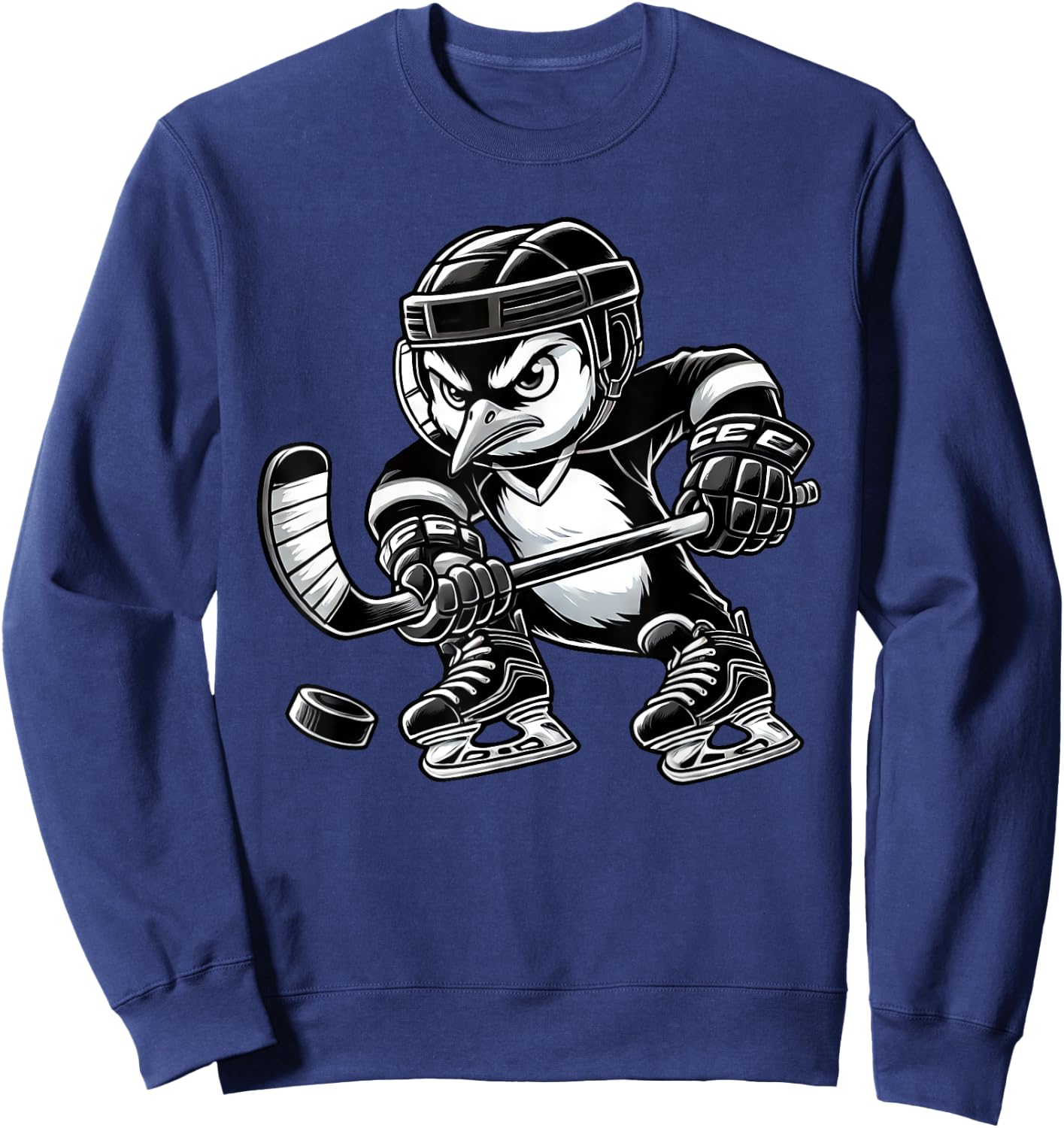 Penguin Hockey Player Team Sweatshirt - Sweatshirt | Navy