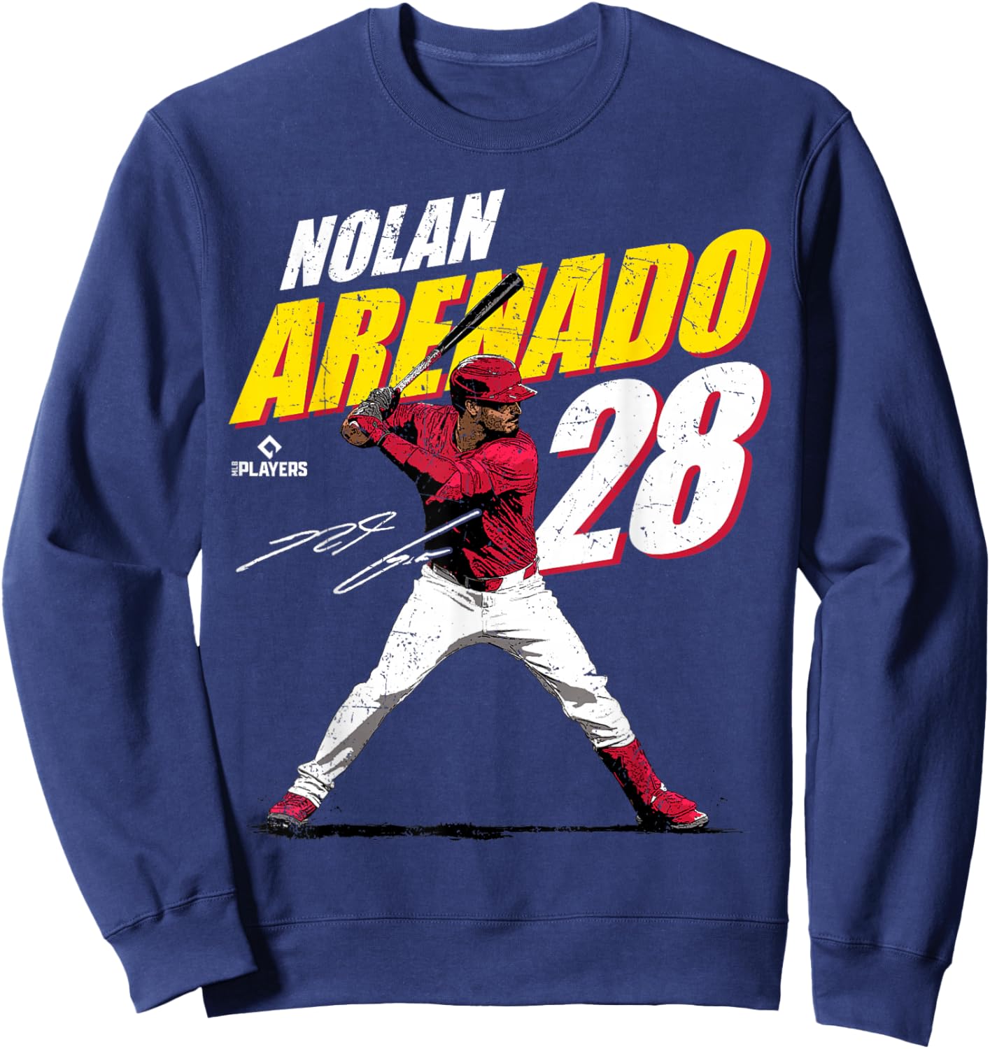 License Champs Nolan Arenado MLBPA St. Louis Baseball Fan , Grey, Small, -Adults, Short Sleeve Sweatshirt - Sweatshirt | Navy