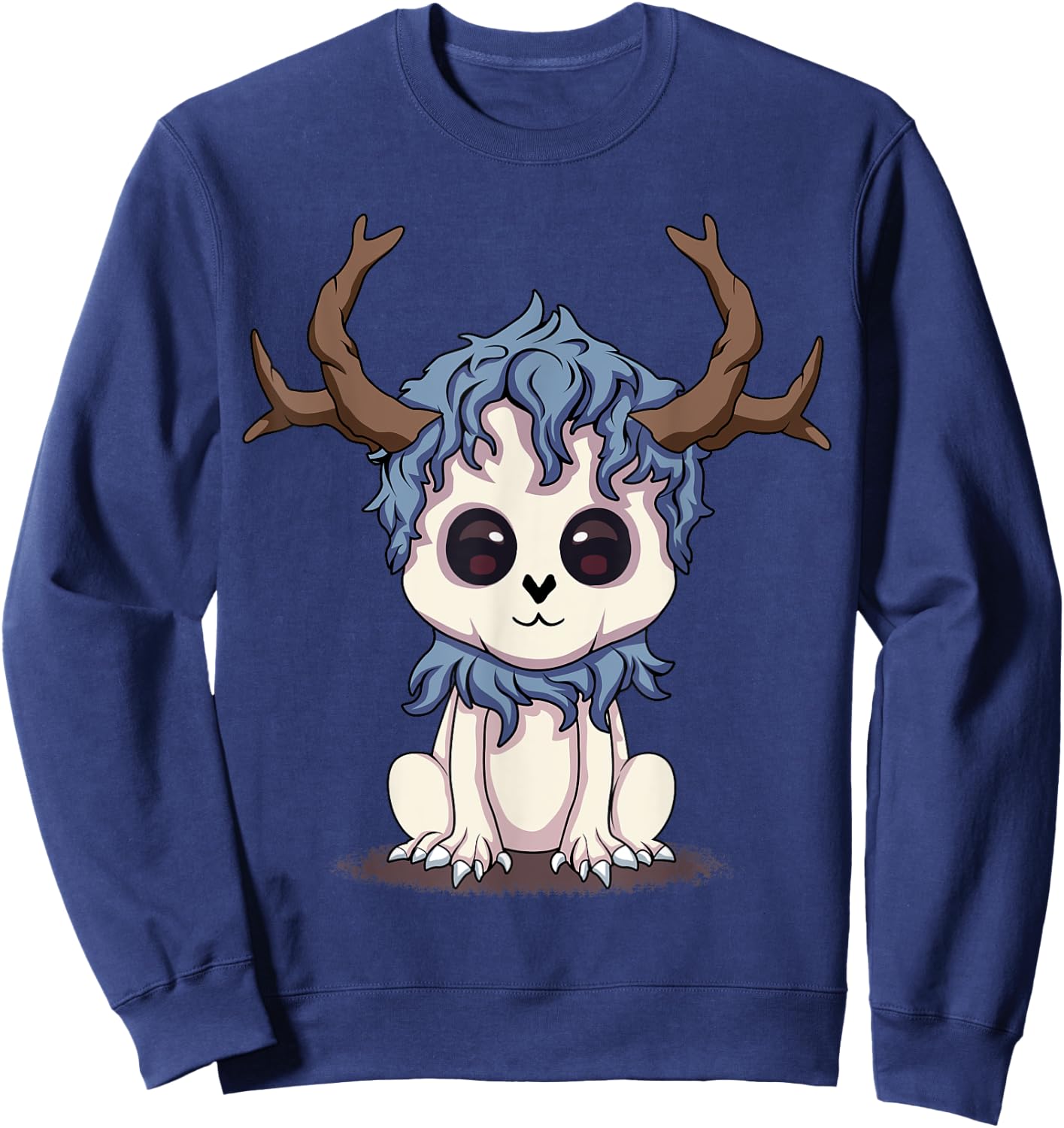 Wendigo Cute Cryptid Kawaii Monster Funny Local Cryptid Sweatshirt - Sweatshirt | Navy