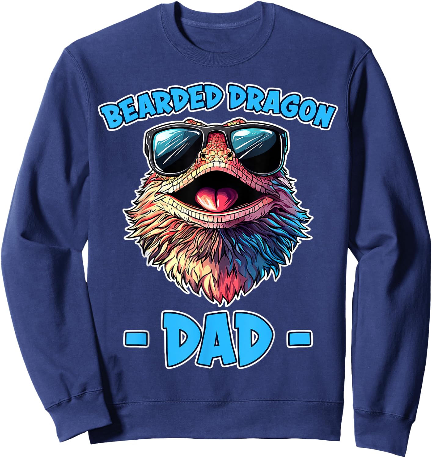 Bearded Dragon Dad Cute Bearded Dragon Sweatshirt - Sweatshirt | Navy