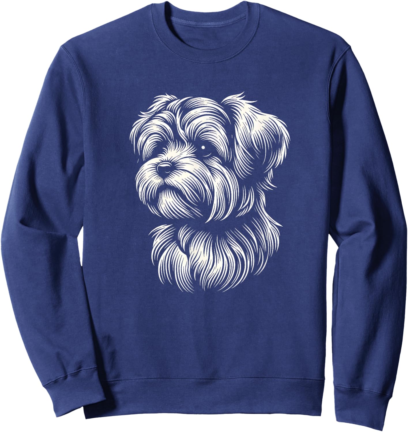 Morkie Dog Face Art Design And Men Sweatshirt - Sweatshirt | Navy