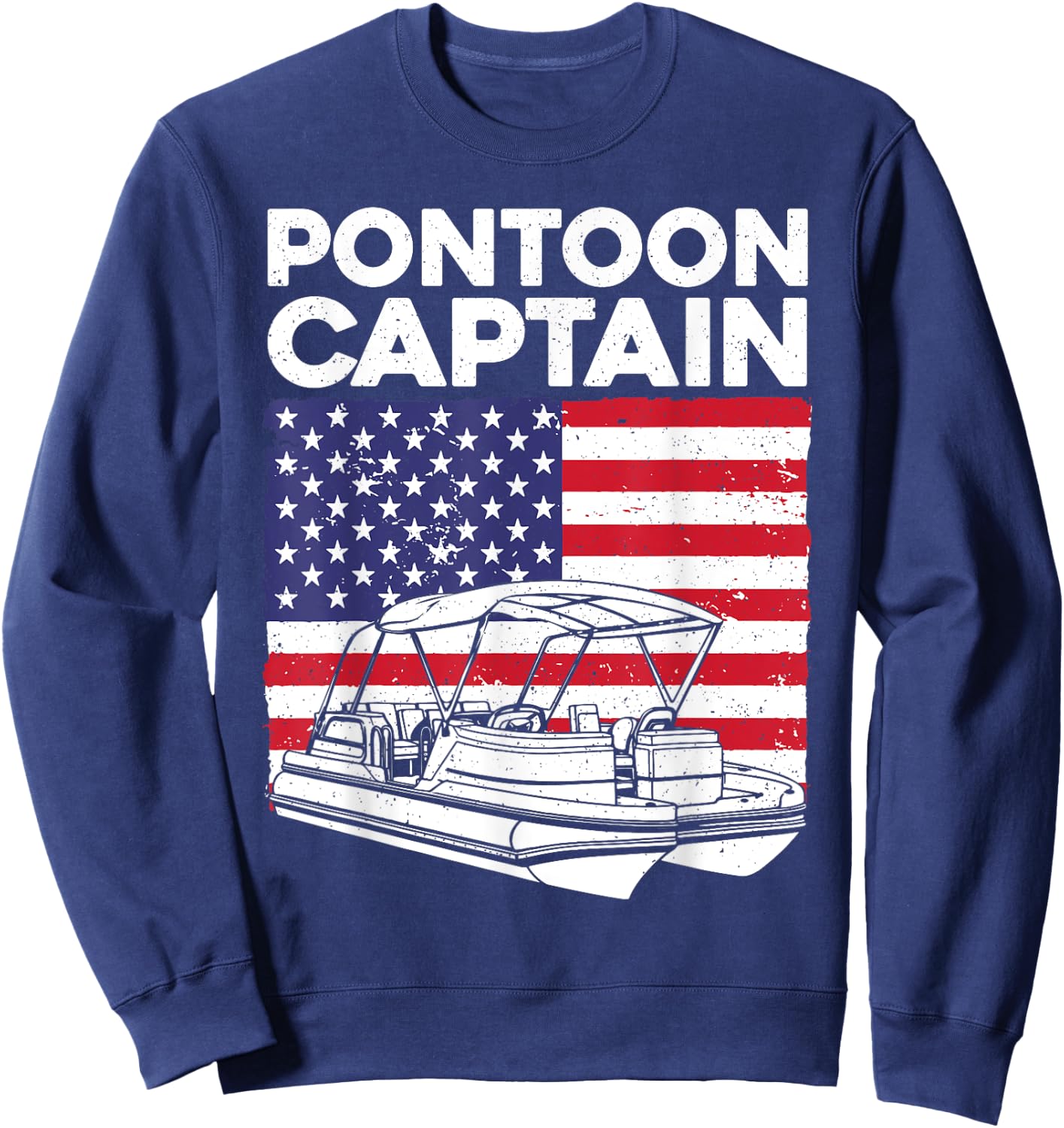 Cool Pontoon Captain Art Women Pontoon Boat Captain Sweatshirt - Sweatshirt | Navy