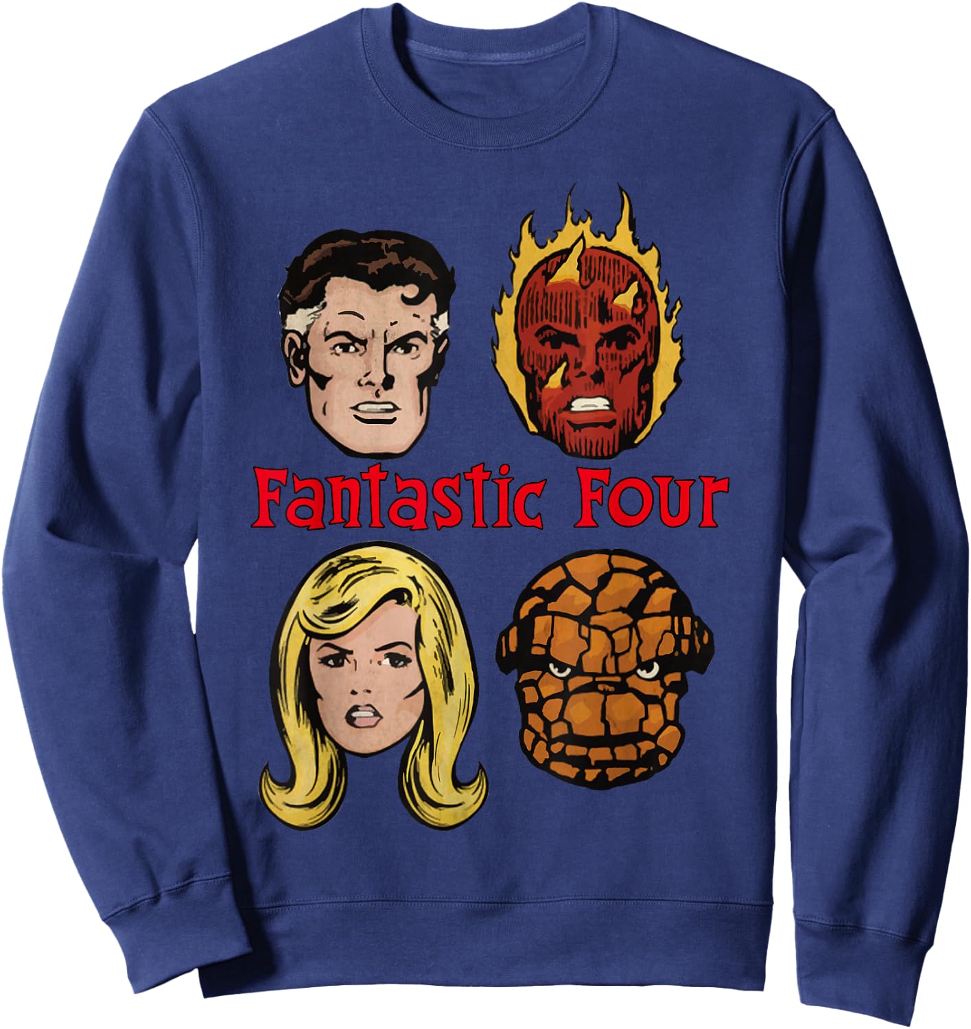 Marvel Fantastic Four Group Shot Comic Themed Poster Sweatshirt - Sweatshirt | Navy