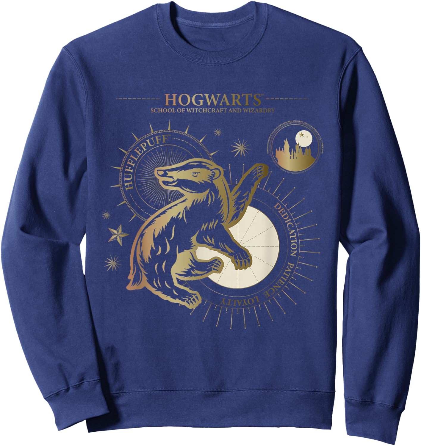 Harry Potter Dedication, Patience, Loyalty, Hufflepuff Sweatshirt - Sweatshirt | Navy