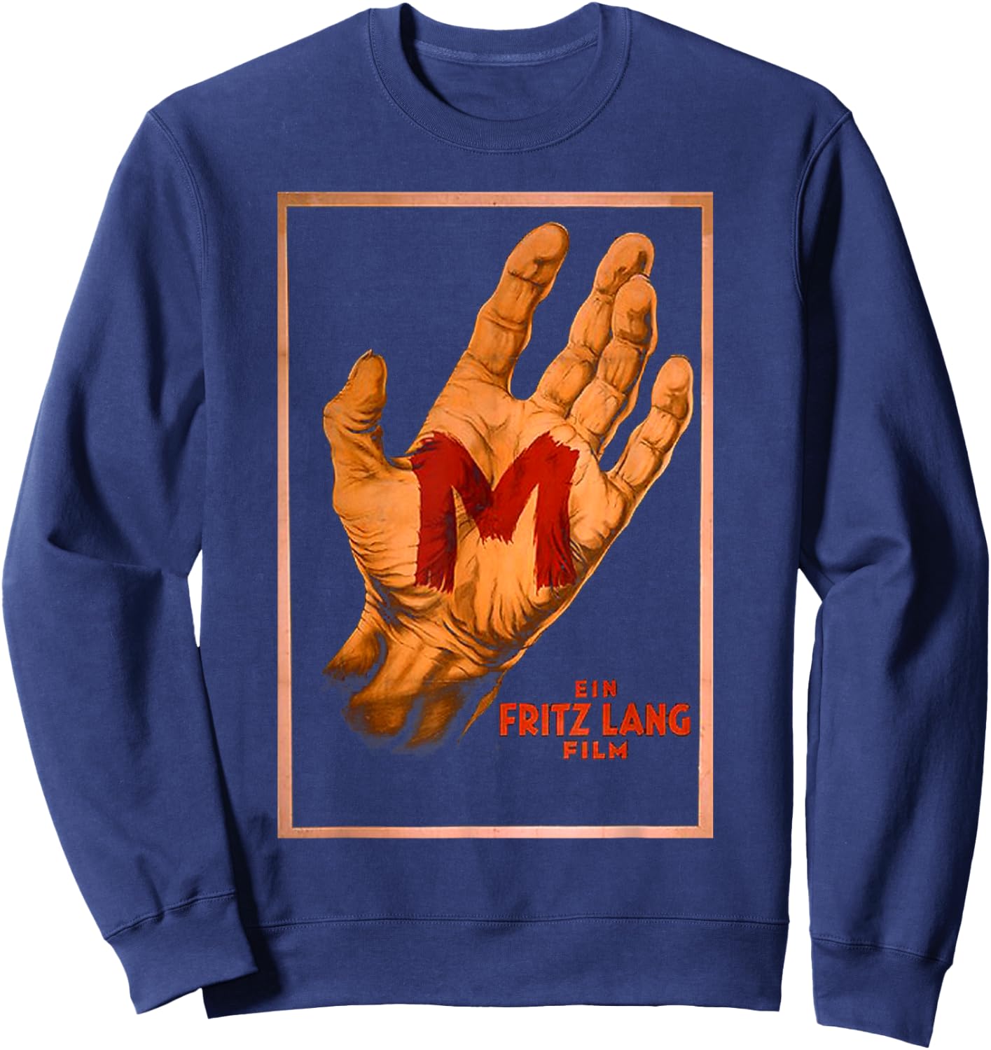 M - Silent Film Classic Mystery Thriller German Poster Sweatshirt - Sweatshirt | Navy
