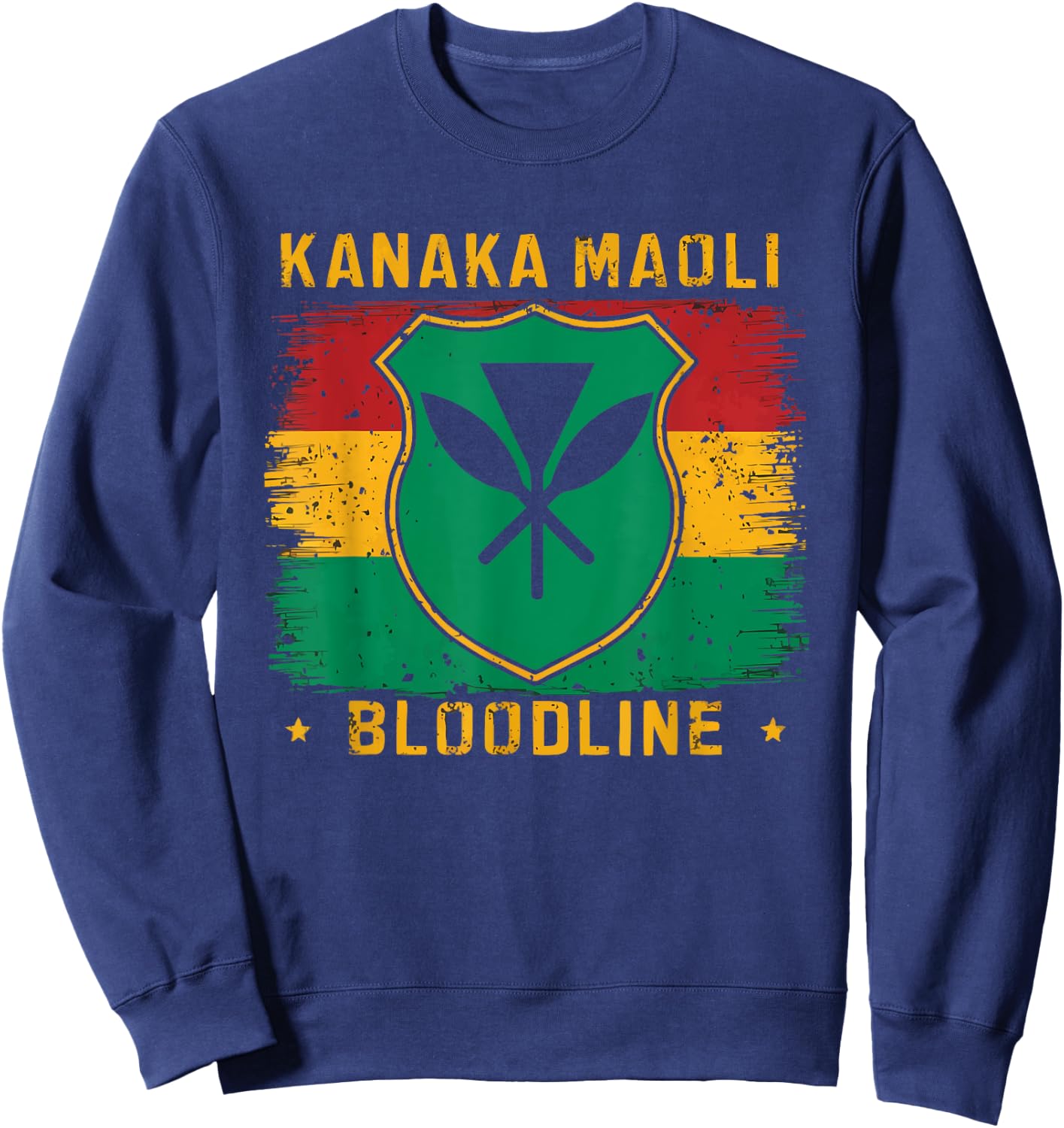 Kanaka Maoli Native Hawaiian Islands Hawaii Flag Sweatshirt - Sweatshirt | Navy