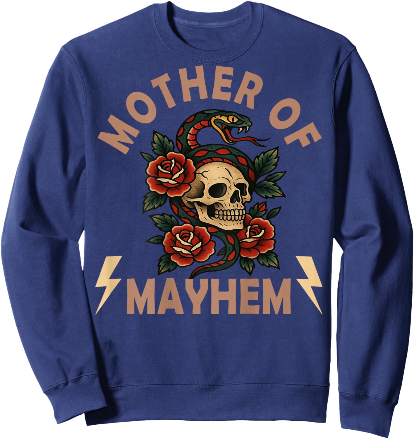 Mother of Mayhem Matching Family (on Back) Sweatshirt - Sweatshirt | Navy