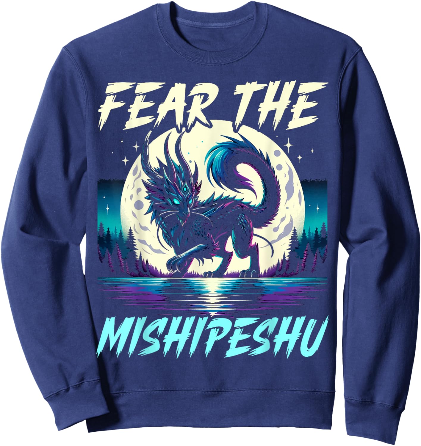 Mishipeshu Mythical Creature Cryptozoology Cryptid Sweatshirt - Sweatshirt | Navy