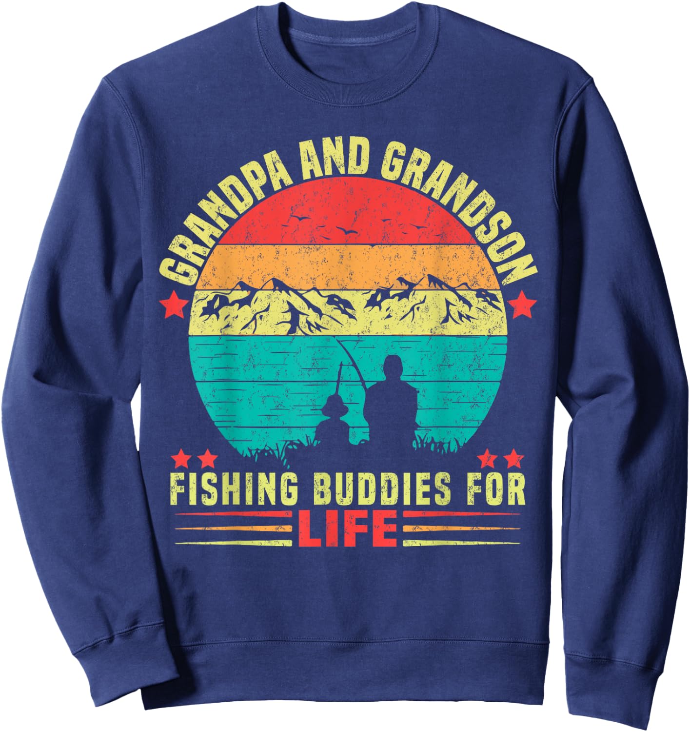 Grandpa And Grandson Fishing Buddies For Life Sweatshirt - Sweatshirt | Navy