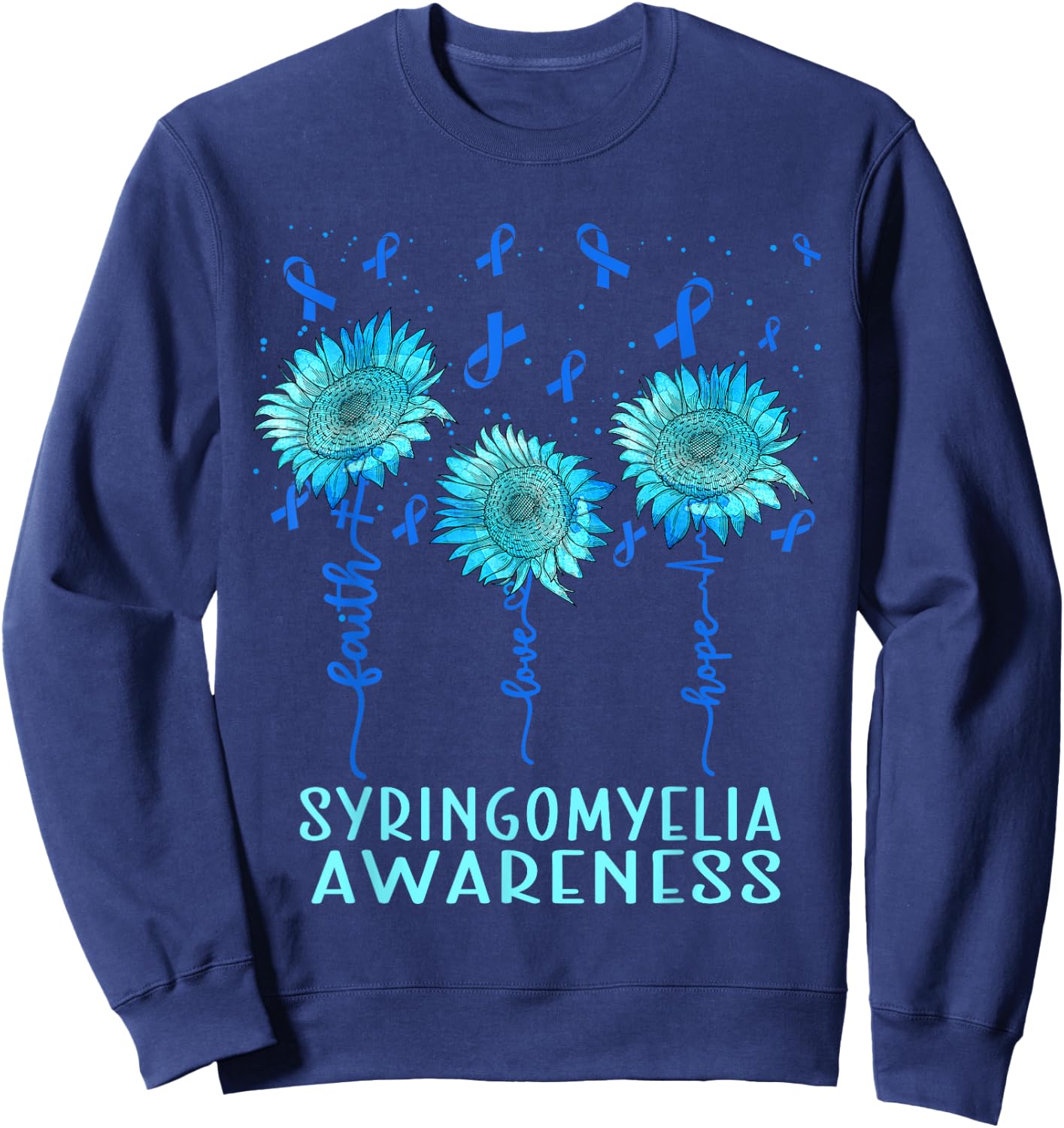 Syringomyelia Awareness, Faith love hope Sweatshirt - Sweatshirt | Navy