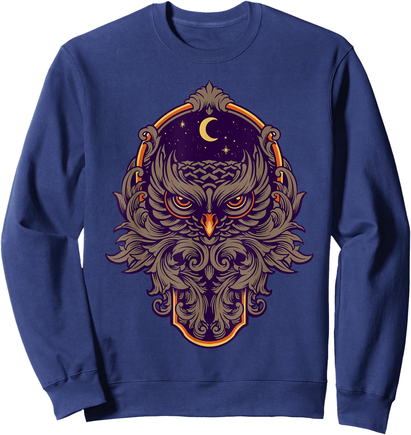 Warrior Owl Frame Ornaments Sweatshirt - Sweatshirt | Navy
