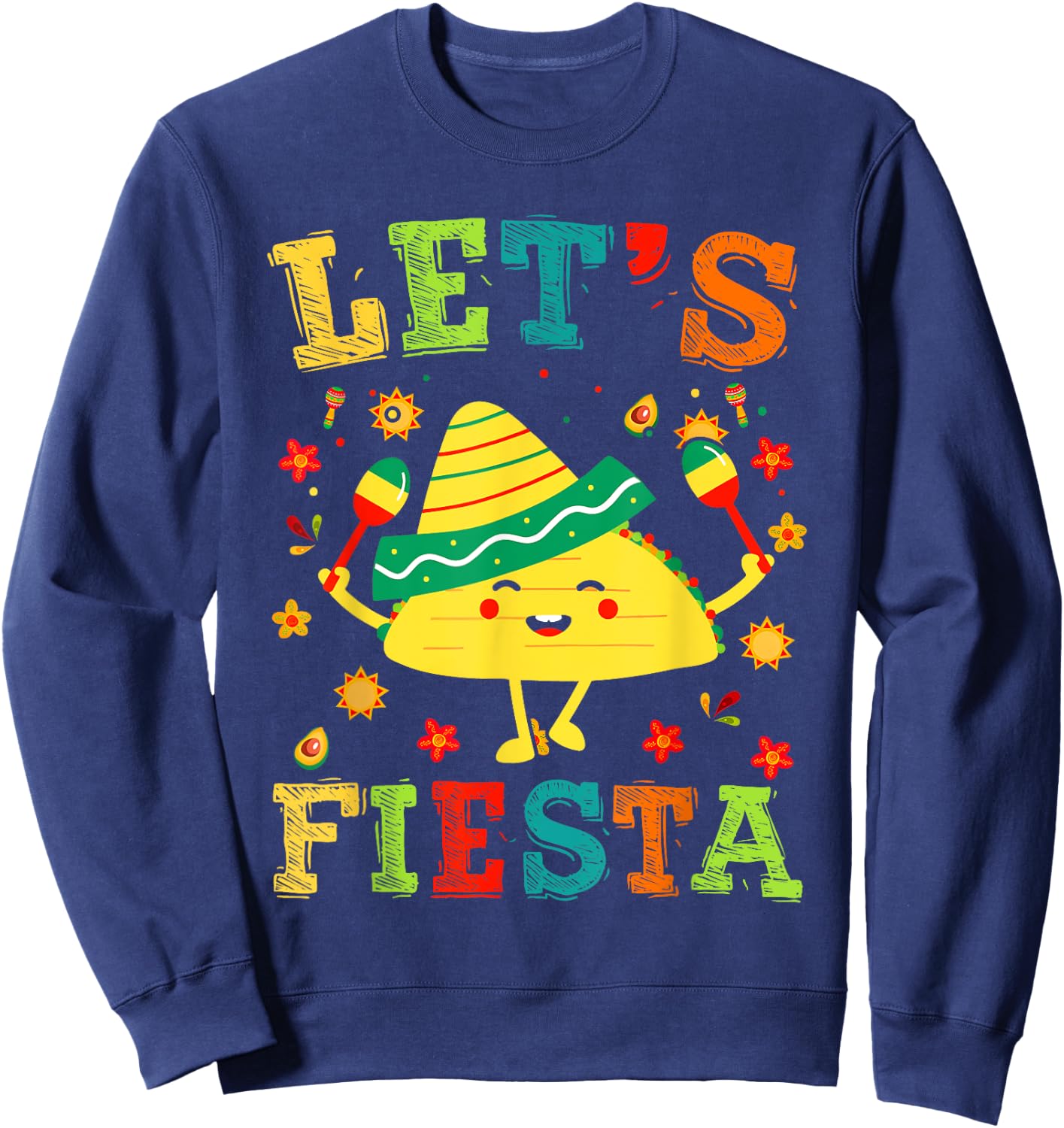 Let's Fiesta Taco Cinco De Mayo Boys Men Kids Mexican Party Sweatshirt - Sweatshirt | Navy