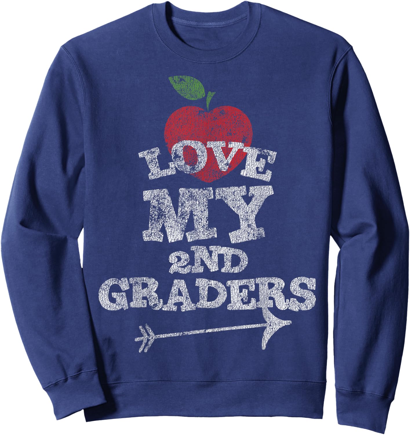 Love My 2nd Graders Second Grade Teacher Distressed Sweatshirt - Sweatshirt | Navy