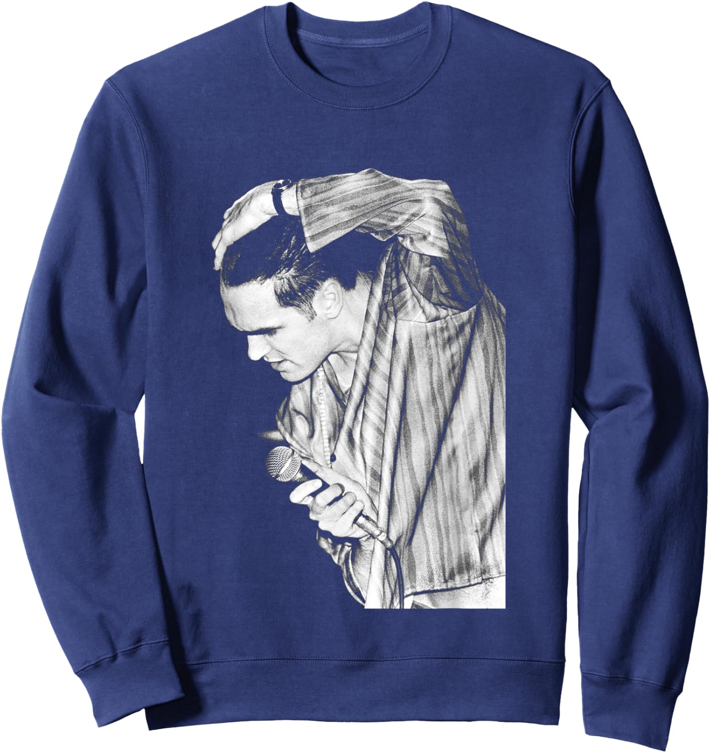 The Smiths Morrissey On Stage 1984 By Stephen Wright Sweatshirt - Sweatshirt | Navy