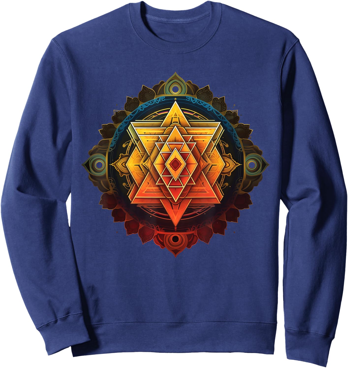 Sri Yantra Sacred Geometry Spiritual Healing Sweatshirt - Sweatshirt | Navy