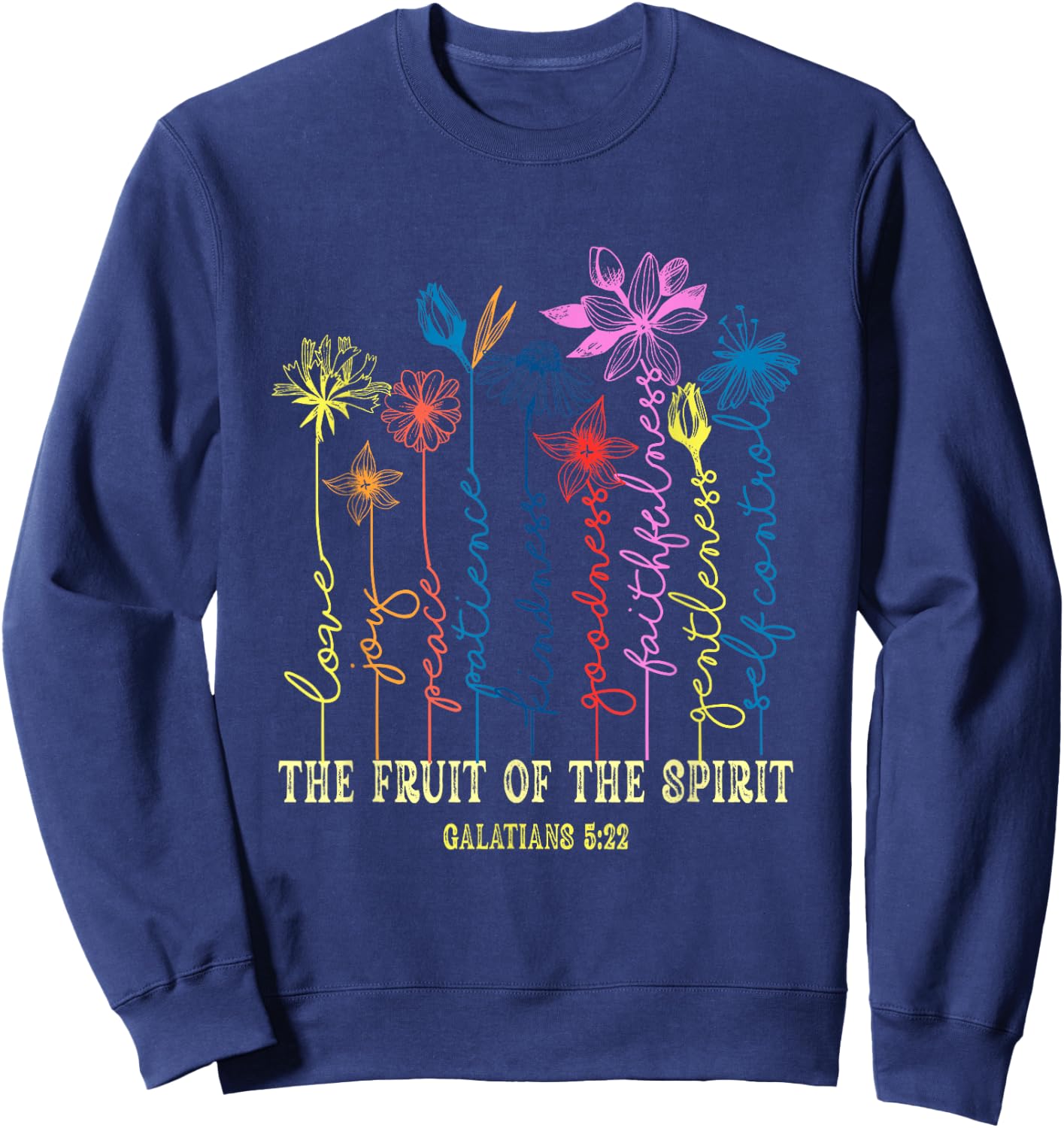 The Fruit Of The Spirit Bible Verse Christian Sweatshirt - Sweatshirt | Navy