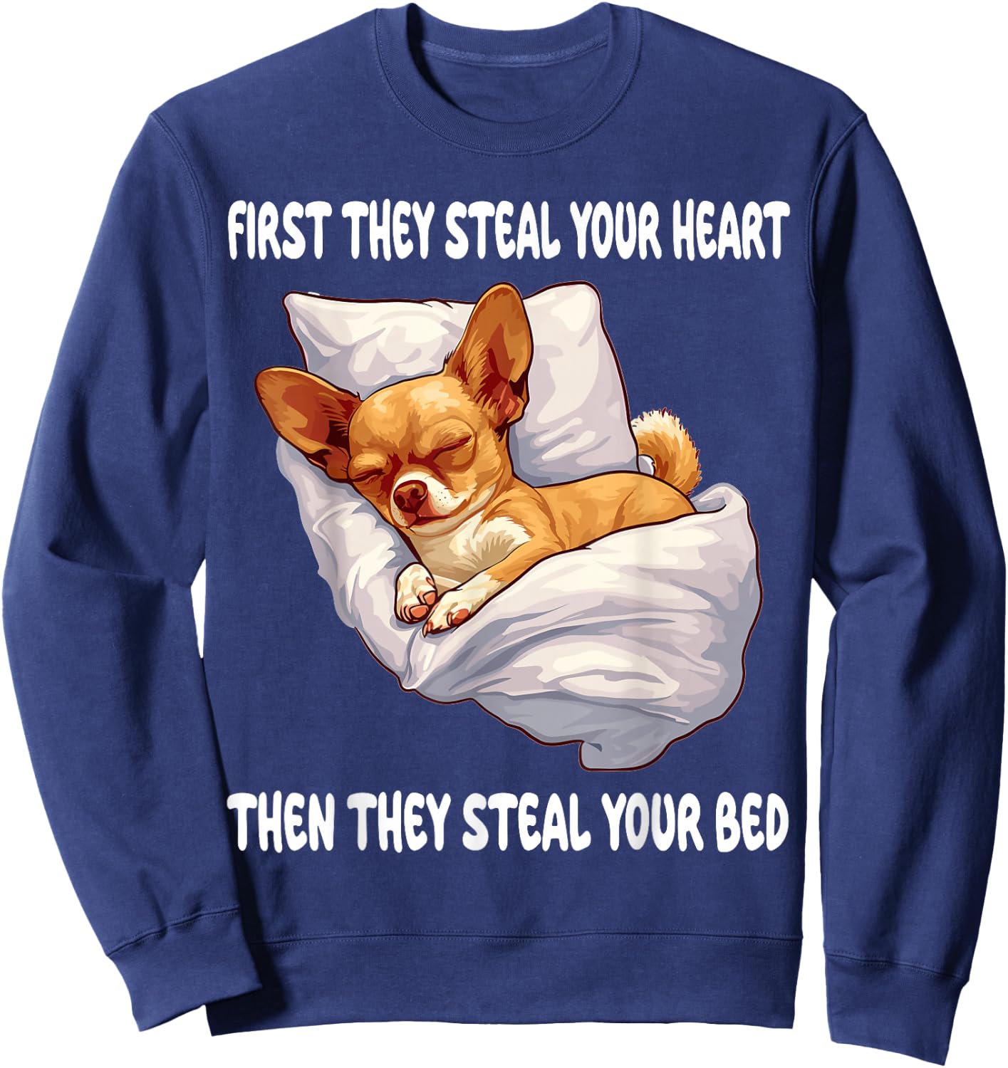 Chihuahua Chiwawa Sleeping Pajamas Nightgown Sweatshirt - Sweatshirt | Navy