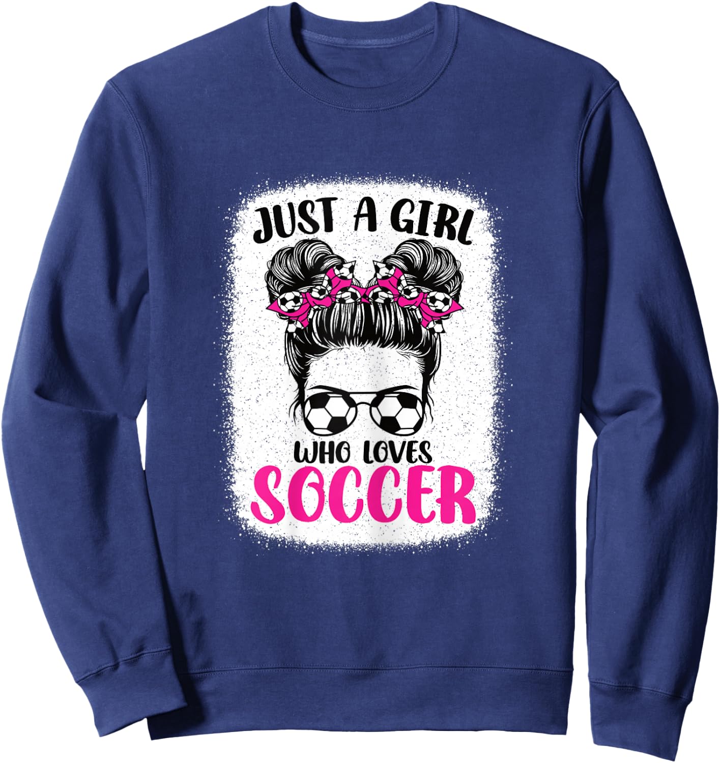 Just A Girl Who Loves Soccer Cute Girls Kids Soccer Player Sweatshirt - Sweatshirt | Navy
