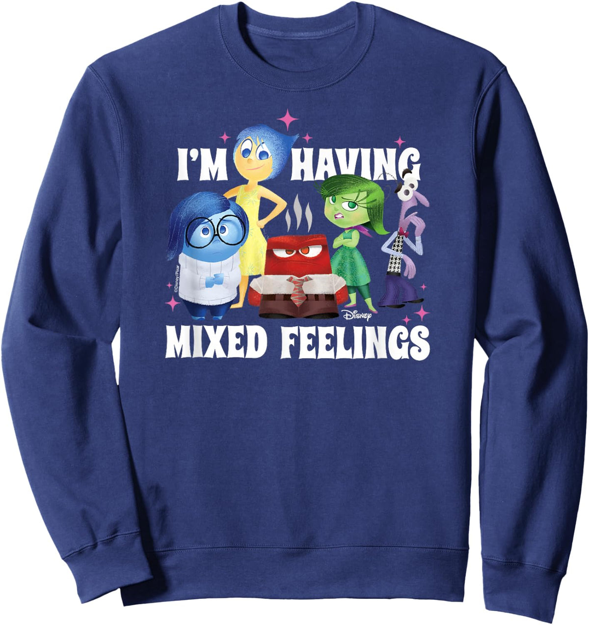 Inside Out - Joy Sadness Disgust Anger Fear Mixed Feelings Sweatshirt - Sweatshirt | Navy