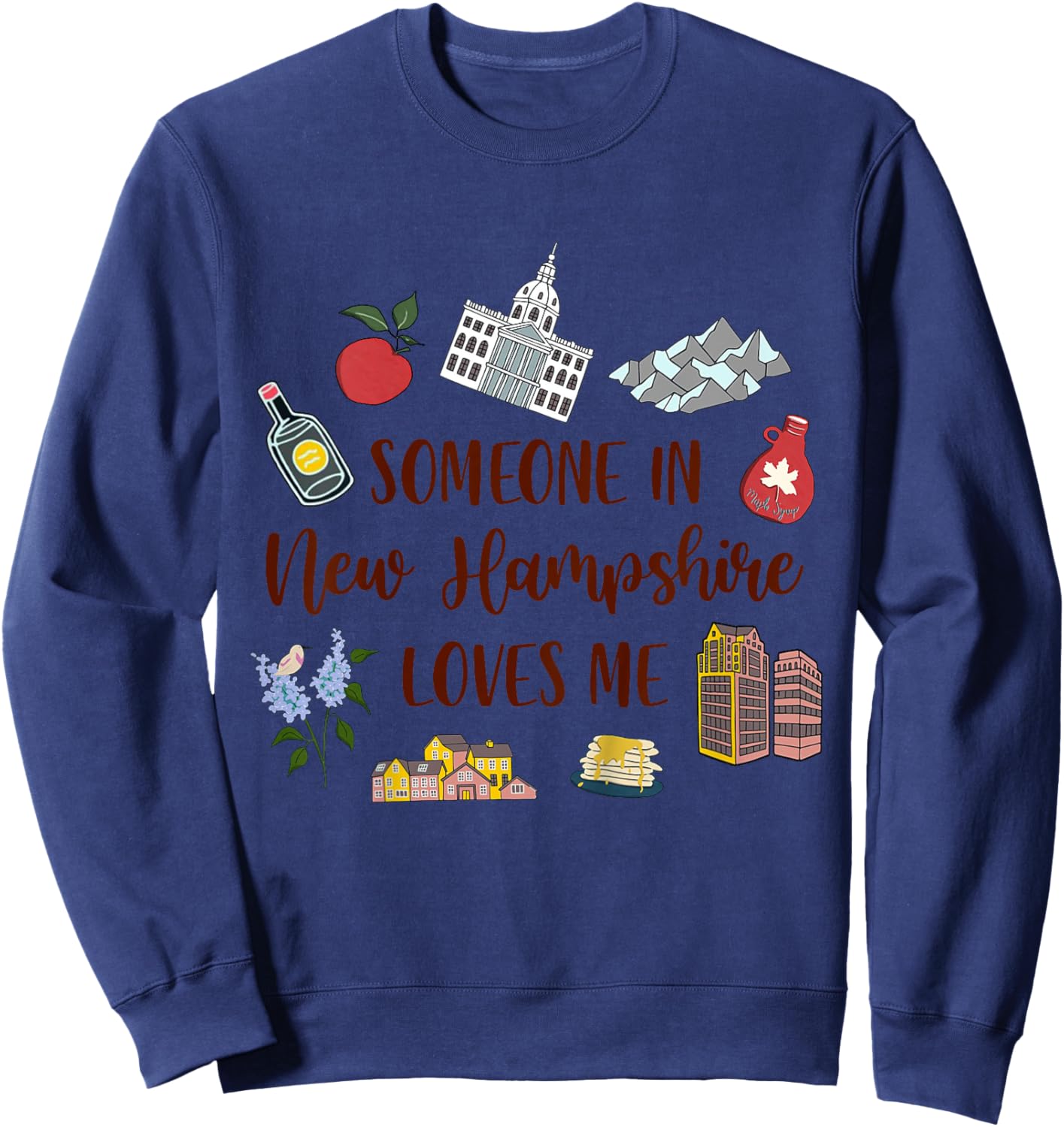 Kids New Hampshire Baby Travel Someone In New Hampshire Loves Me Sweatshirt - Sweatshirt | Navy