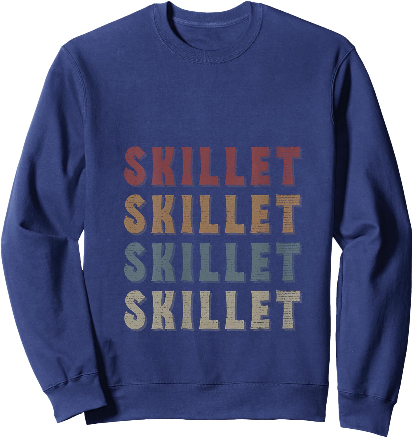 Women's Vintage Cool Skillet Name Funny Love Heart Skillet V-Neck Sweatshirt - Sweatshirt | Navy