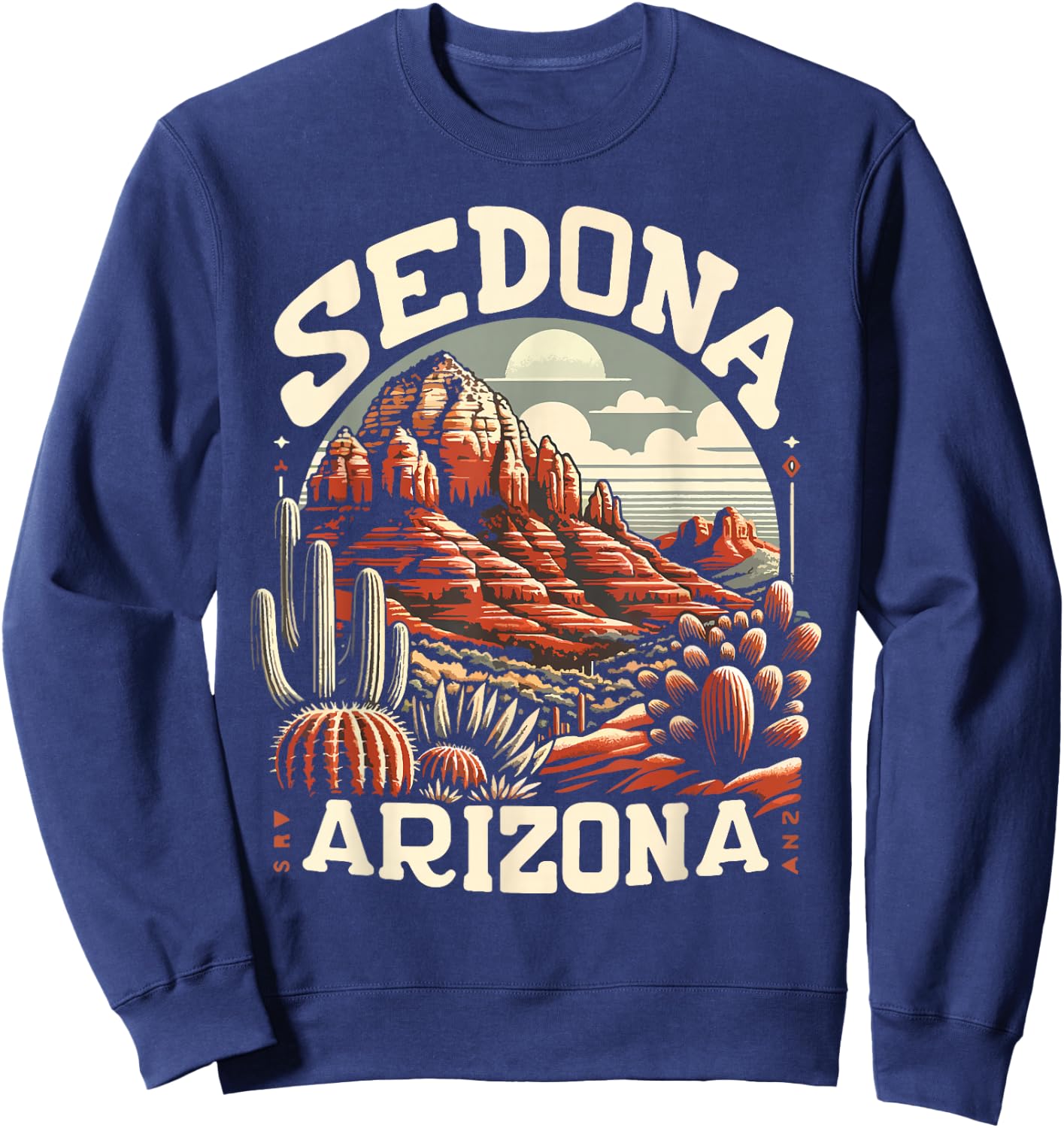 Sedona Arizona Nature Hiking Outdoor Mountain Retro Vintage Sweatshirt - Sweatshirt | Navy