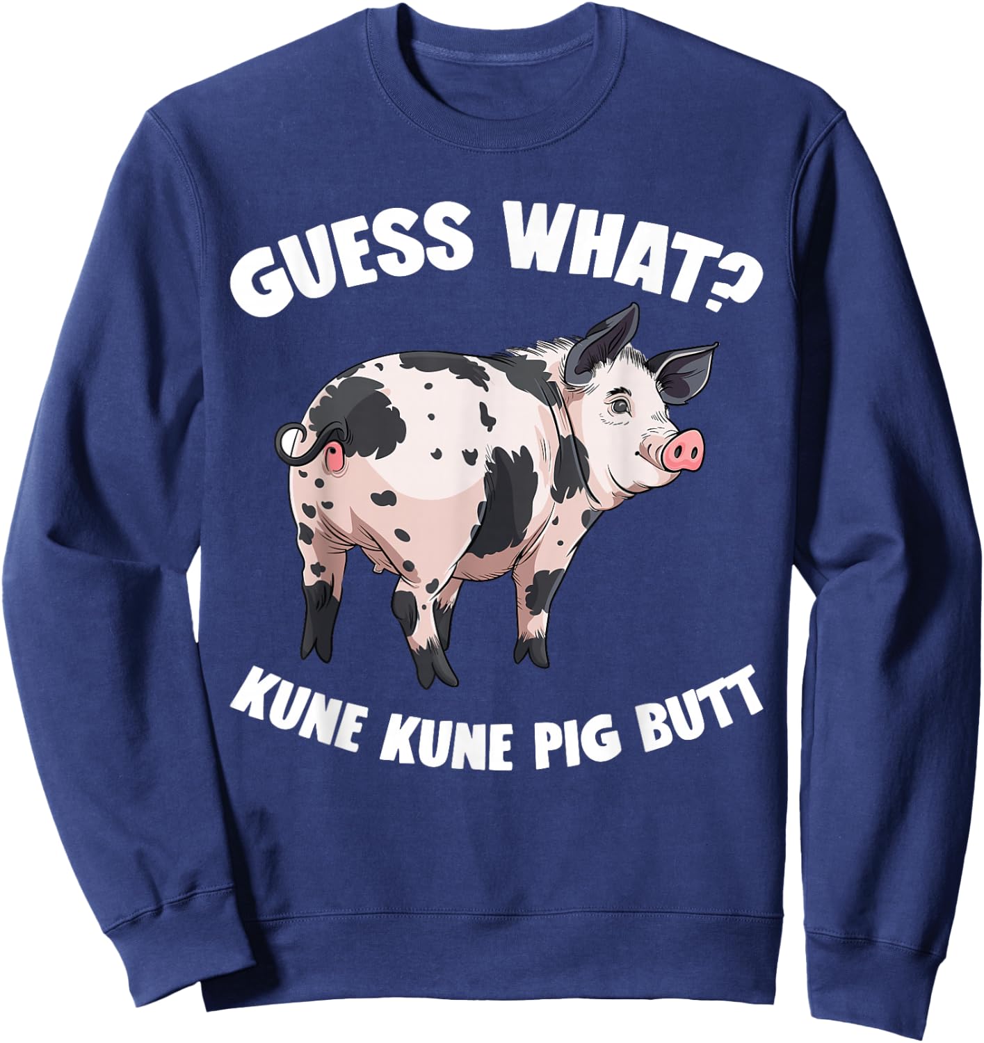 Kune Kune Pig Breeder Plush Stuffed Animal Kunekune Pig Sweatshirt - Sweatshirt | Navy