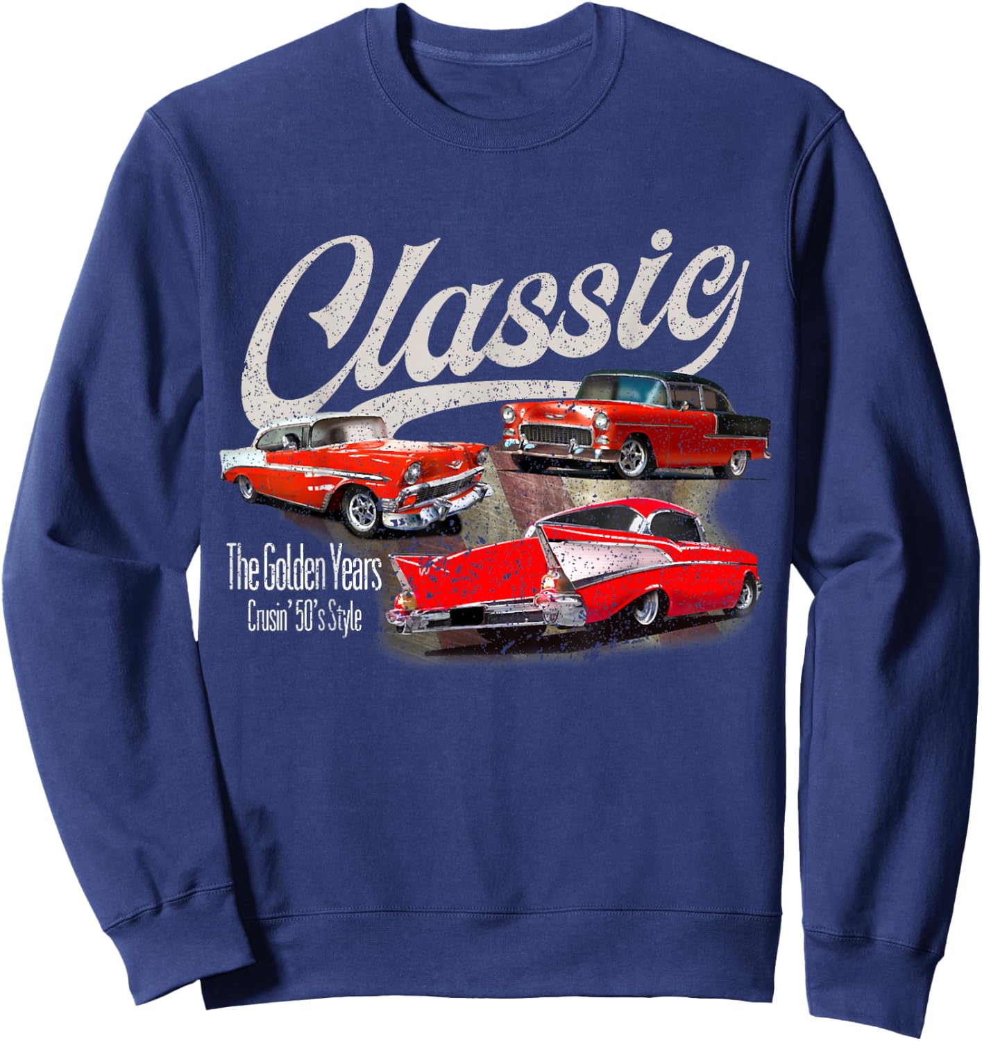 55 56 57 Chevys Bel air Truck TriFive vintage cars Sweatshirt - Sweatshirt | Navy