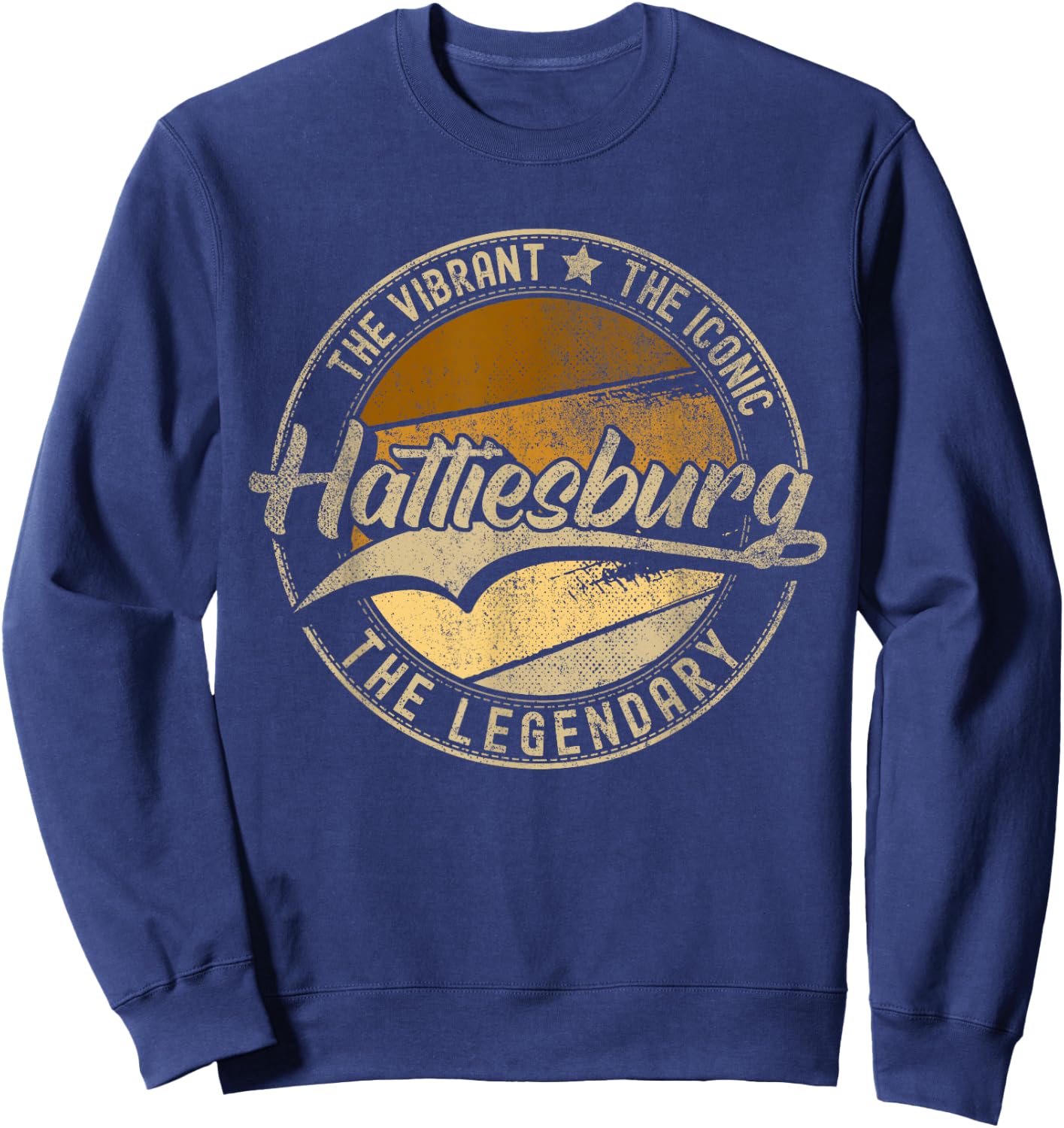 Hattiesburg MS | Mississippi | Vintage Distressed Sweatshirt - Sweatshirt | Navy