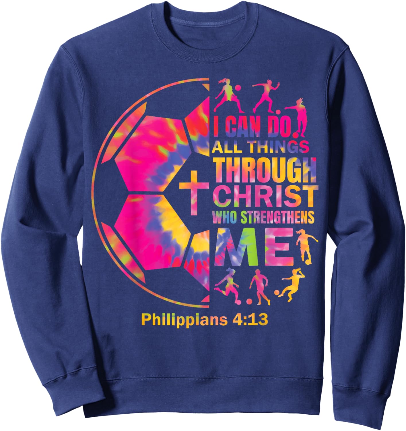 Soccer t Shirt Players Teen Girls Women Christian Religious Sweatshirt - Sweatshirt | Navy