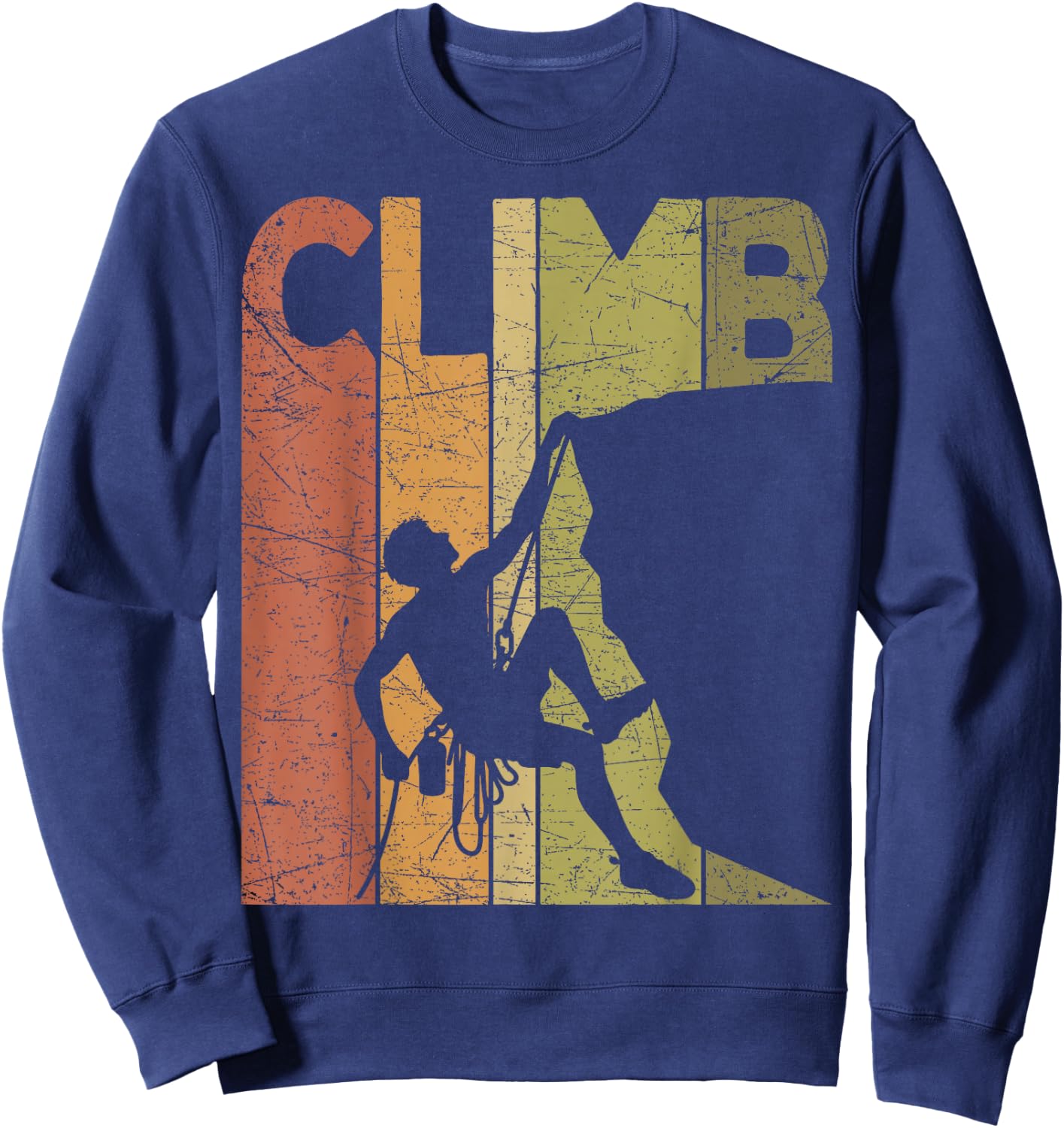 Climber Vintage Rock Climbing Retro Bouldering Climber Sweatshirt - Sweatshirt | Navy